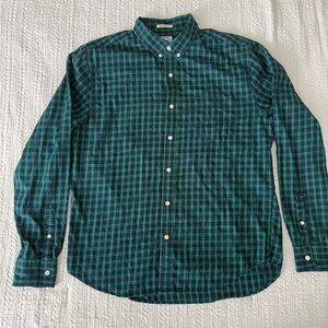 Lucky Brand Teal and Navy Plaid Men's Shirt
